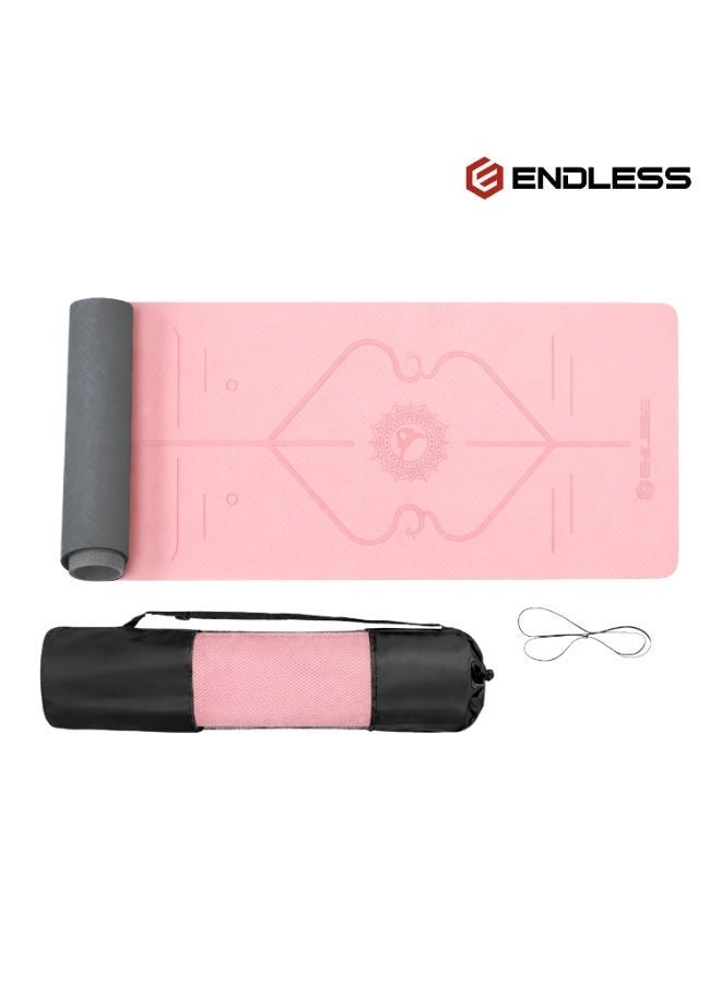 Endless TPE Yoga Mat Non-Slip & Eco-Friendly | Pink |Extra Thick 8mm Exercise Mat with Carry Bag | Ideal for Yoga, Pilates, Home Workout & Floor Exercises (183×61×0.8 cm) - Image 1